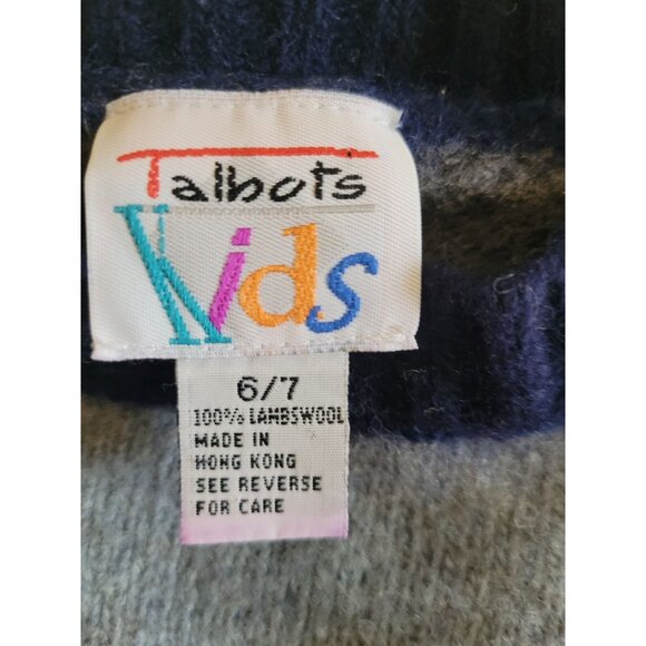 Talbots Kids Striped 100% Lambswool Sweater Size 6/7 Multicolor Natural fiber - Picture 5 of 5